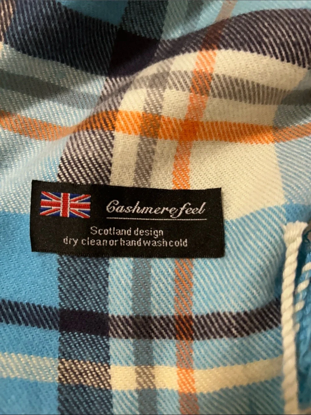 Blue Plaid Cashmere scarf. In great condition.